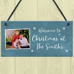 Welcome To Christmas Sign PERSONALISED Home Christmas Decor