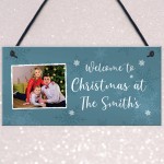 Welcome To Christmas Sign PERSONALISED Home Christmas Decor