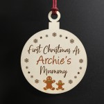 First Christmas As A Mummy Wood Bauble PERSONALISED Gift