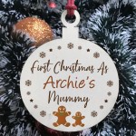 First Christmas As A Mummy Wood Bauble PERSONALISED Gift