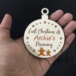 First Christmas As A Mummy Wood Bauble PERSONALISED Gift