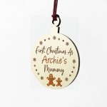 First Christmas As A Mummy Wood Bauble PERSONALISED Gift