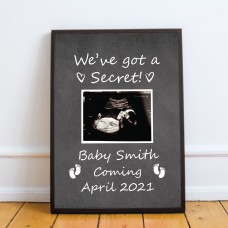 Personalised Baby Announcement Framed Print Mummy Daddy