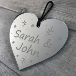 Personalised Mirror Bauble Christmas Decoration Gift For Boyfrie