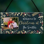 Personalised Photo Plaque Welcome To Christmas Sign Family Gift