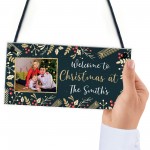 Personalised Photo Plaque Welcome To Christmas Sign Family Gift