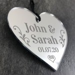 Personalised Mirror Bauble Christmas Gift For Him And Her