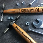 Funny Engraved Hammer GRUMPY OLD GIT Dad Grandad Xmas