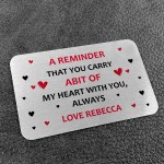 Love Wallet Card Insert PERSONALISED Anniversary Christmas Gift