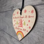 Year We Stayed At Home Christmas Tree Bauble Wood Heart