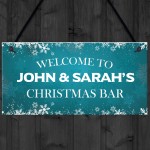Welcome To Christmas Bar HOME BAR Sign PERSONALISED