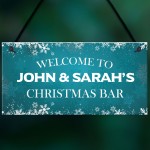 Welcome To Christmas Bar HOME BAR Sign PERSONALISED