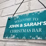 Welcome To Christmas Bar HOME BAR Sign PERSONALISED
