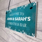 Welcome To Christmas Bar HOME BAR Sign PERSONALISED