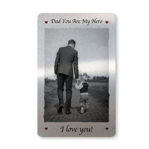 DAD Gift Personalised Metal Wallet Card Fathers Day Birthday