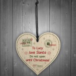 Personalised Christmas Present Gift Tag Wood Heart Daughter Son