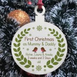 First Christmas As Mummy Daddy Wood Heart New Baby Gift