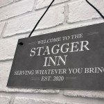 STAGGER INN Sign Welcome Sign Home Bar Pub Plaque Decor