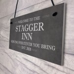 STAGGER INN Sign Welcome Sign Home Bar Pub Plaque Decor