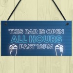 Neon Effect Bar Sign OPEN ALL HOURS Funny Home Bar Sign