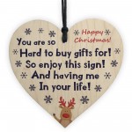 Funny Christmas Gift For Dad Grandad Uncle Brother Wood Heart