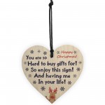 Funny Christmas Gift For Dad Grandad Uncle Brother Wood Heart