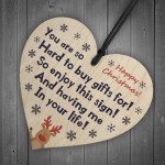 Funny Christmas Gift For Dad Grandad Uncle Brother Wood Heart