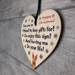 Funny Christmas Gift For Dad Grandad Uncle Brother Wood Heart