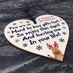 Funny Christmas Gift For Dad Grandad Uncle Brother Wood Heart