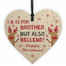 Novelty Brother Gift Wood Heart Brother Christmas Gift 