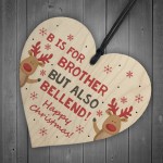 Novelty Brother Gift Wood Heart Brother Christmas Gift 
