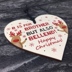 Novelty Brother Gift Wood Heart Brother Christmas Gift 
