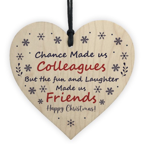 Christmas Gift For Colleague Wooden Heart Thank You Colleague