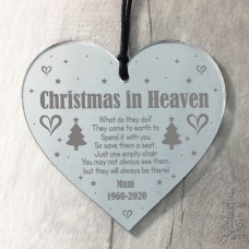 Christmas In Heaven Poem PERSONALISED Memorial Gift Engraved