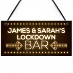 Personalised Lockdown Bar Sign Novelty Home Bar Christmas Gifts