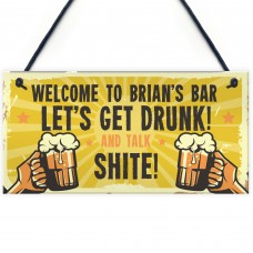 Personalised Funny Alcohol Sign Man Cave Home Bar Gifts For Him 