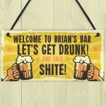 Personalised Funny Alcohol Sign Man Cave Home Bar Gifts For Him 