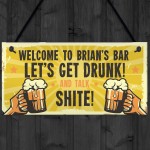 Personalised Funny Alcohol Sign Man Cave Home Bar Gifts For Him 
