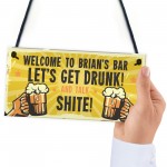 Personalised Funny Alcohol Sign Man Cave Home Bar Gifts For Him 