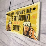 Personalised Funny Alcohol Sign Man Cave Home Bar Gifts For Him 