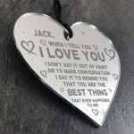 I Love You Plaque ENGRAVED Heart Husband Wife Anniversary