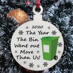 Funny Lockdown Wooden Bauble Christmas Tree Decoration