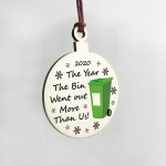 Funny Lockdown Wooden Bauble Christmas Tree Decoration