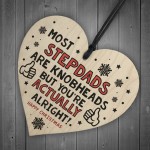 Funny Christmas Gift For Step Dad Wood Heart Rude Gift For Him