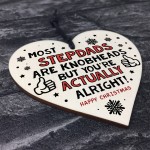 Funny Christmas Gift For Step Dad Wood Heart Rude Gift For Him