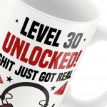 30th Birthday Mug Gamer Level Unlocked Gift For Him Her Men