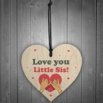 Little Sister Gift Wood Heart Birthday Christmas Gift For Sister