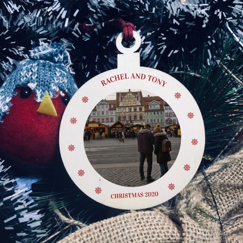 Personalised Christmas Tree Bauble PHOTO Decoration Keepsake