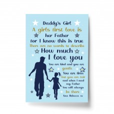 Daddys Girl Gift PERSONALISED Print For Dad Birthday Christmas