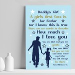 Daddys Girl Gift PERSONALISED Print For Dad Birthday Christmas